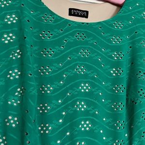 Green eyelet dress size L